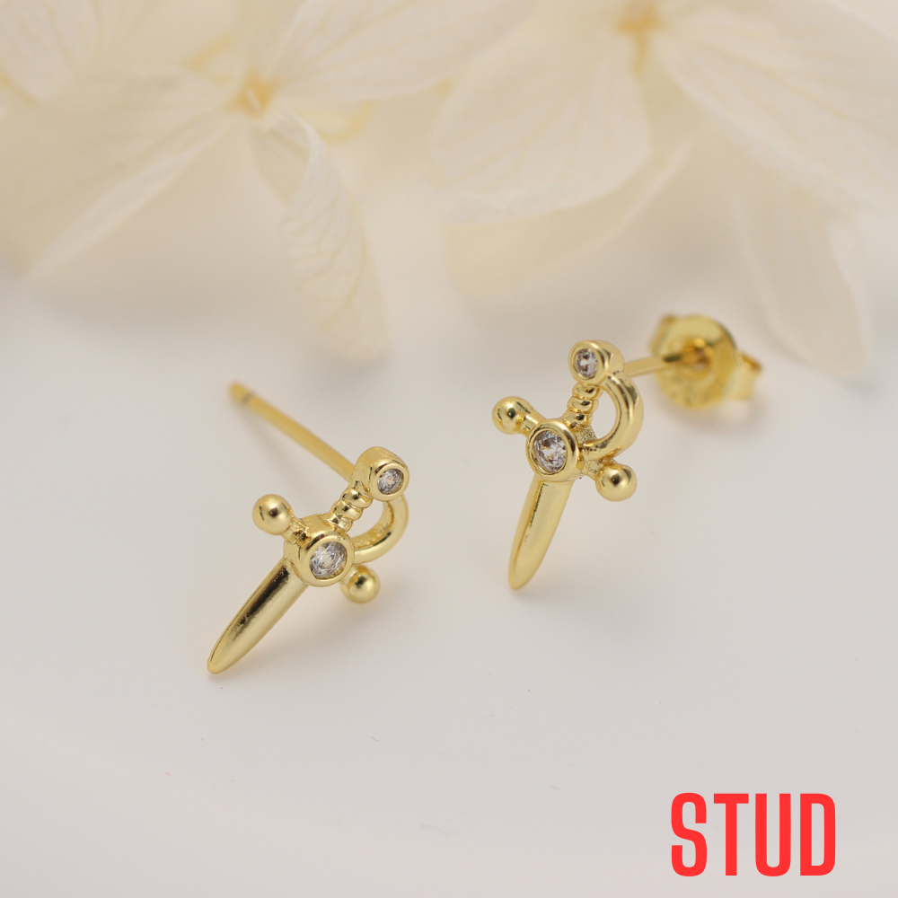 DAGGER CROSS EARRINGS (PAIR) - Concordia Style Boutique