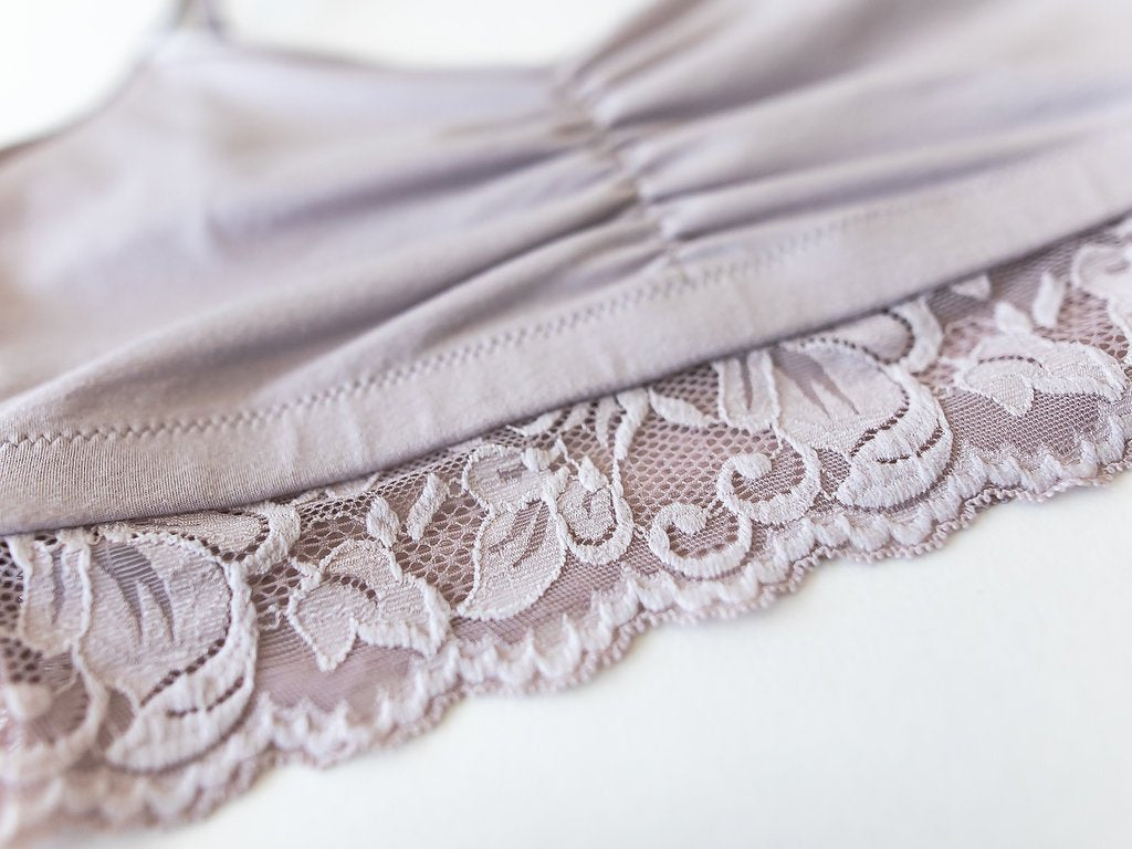 Astrid Bralette with Lace, Mauve
