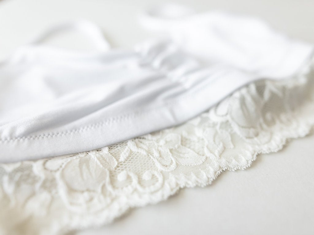 Astrid Bralette with Lace, White