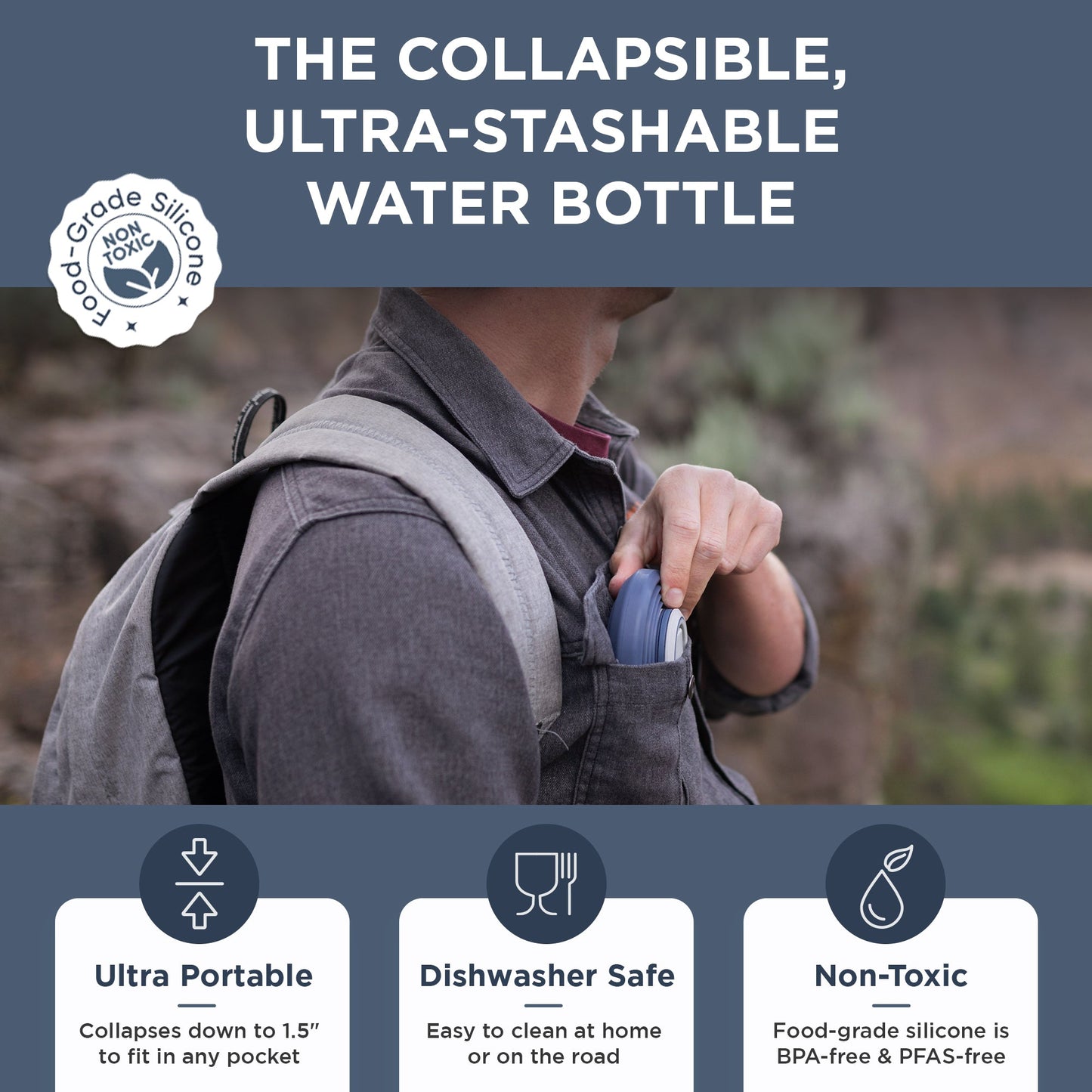 Collapsible Water Bottle | 17oz - Concordia Style Boutique