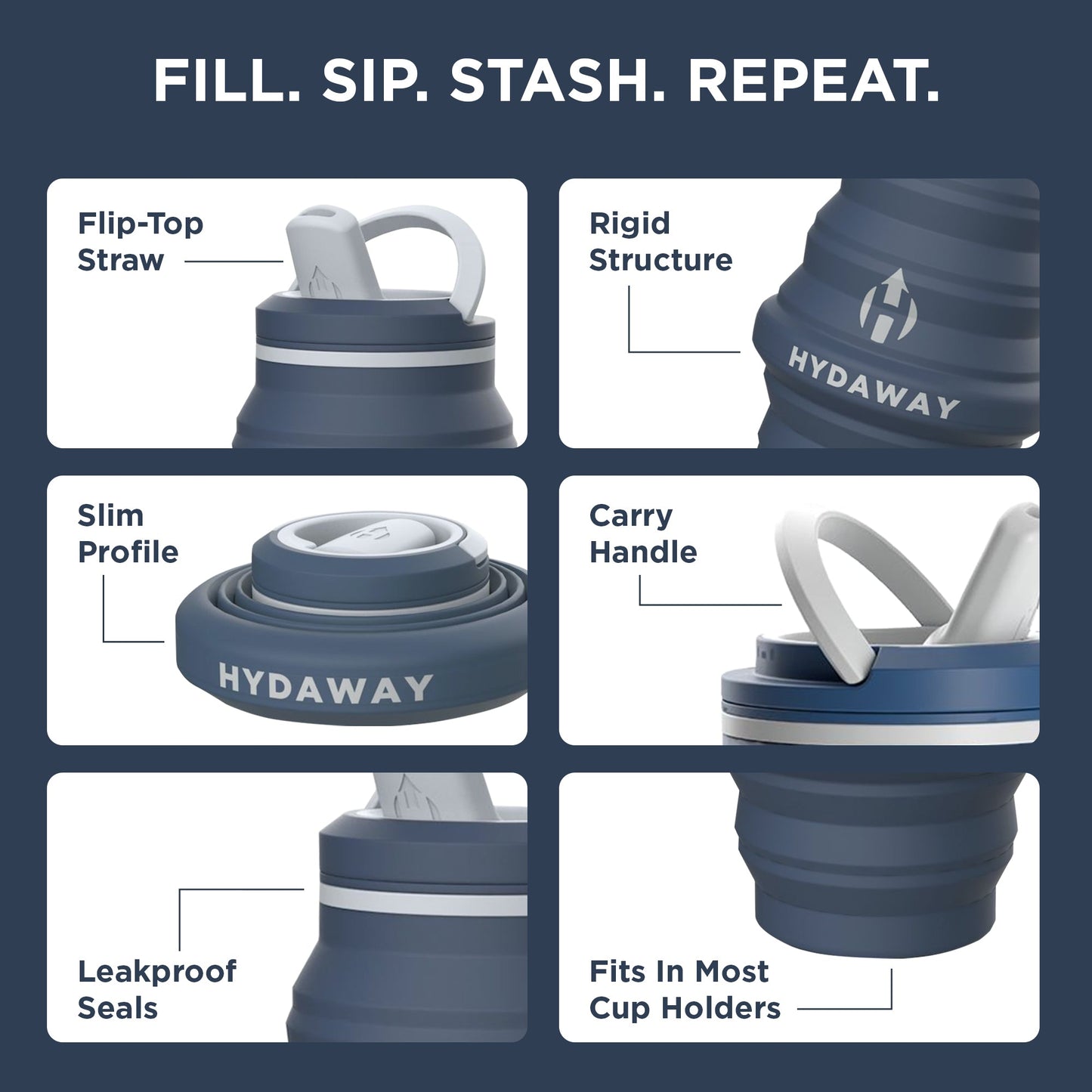 Collapsible Water Bottle | 17oz - Concordia Style Boutique