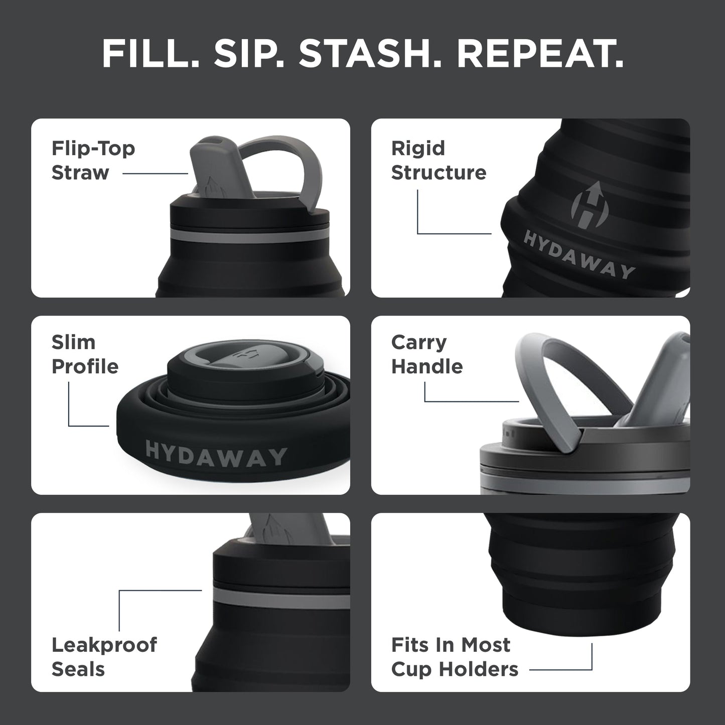 Collapsible Water Bottle | 17oz - Concordia Style Boutique