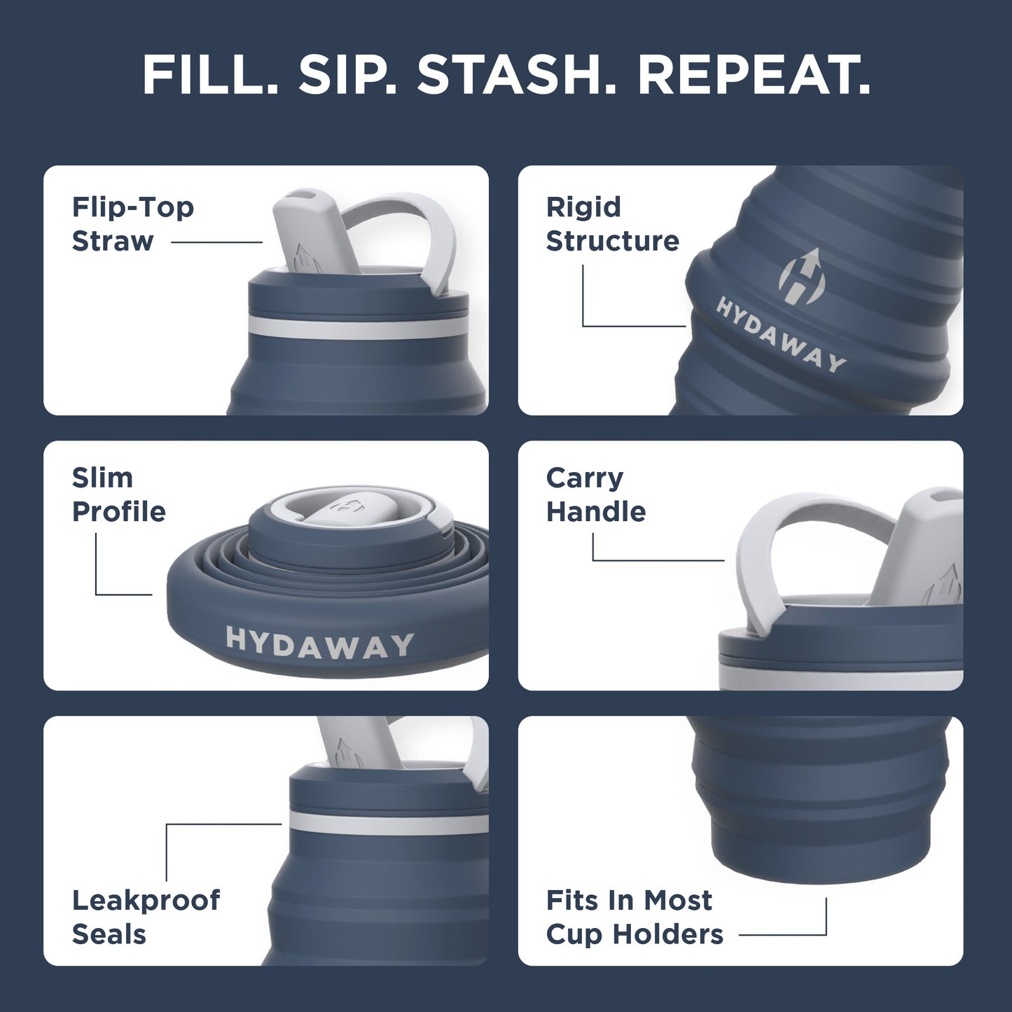 Collapsible Water Bottle | 25oz - Concordia Style Boutique