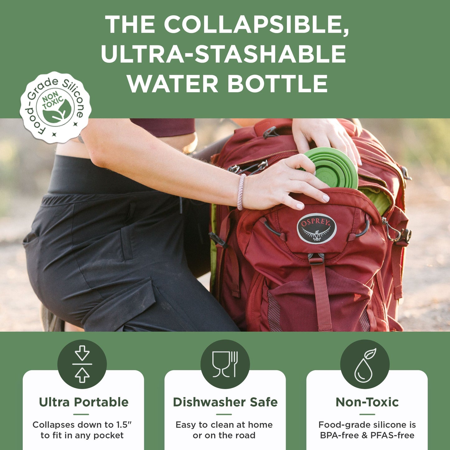 Collapsible Water Bottle | 17oz - Concordia Style Boutique