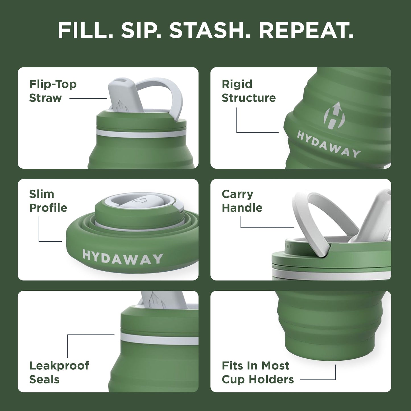Collapsible Water Bottle | 17oz - Concordia Style Boutique