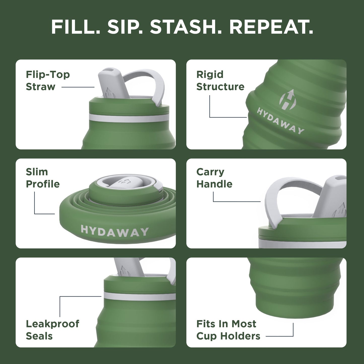 Collapsible Water Bottle | 25oz - Concordia Style Boutique