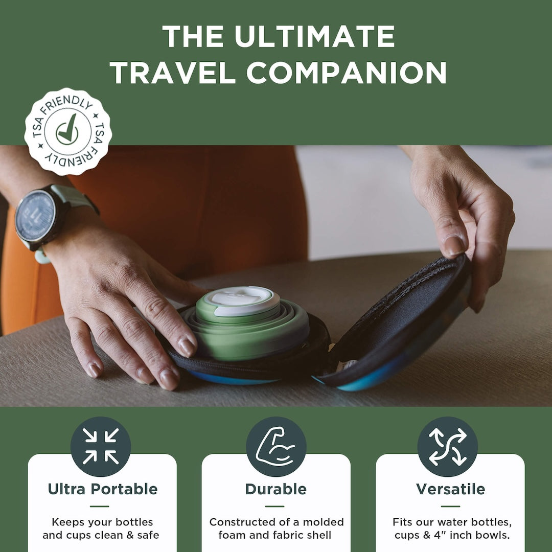Collapsible Water Bottle Travel Case - Bottle not included - Concordia Style Boutique