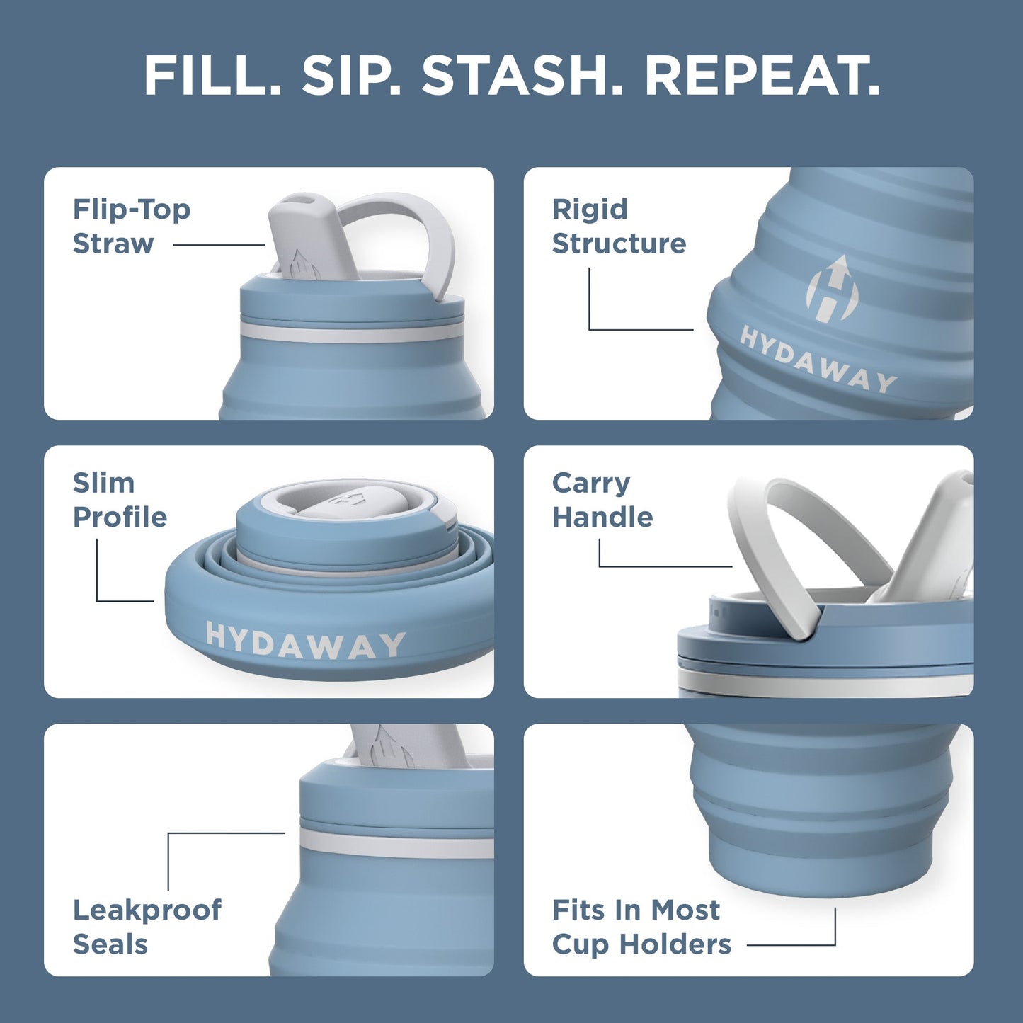 Collapsible Water Bottle | 17oz - Concordia Style Boutique