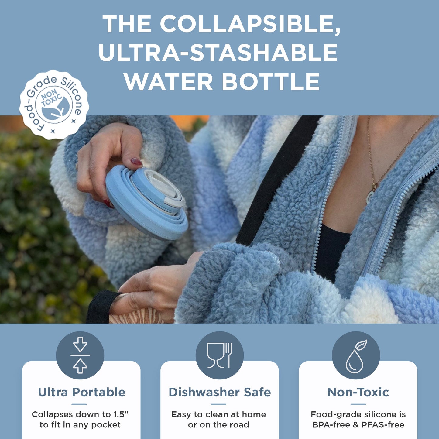 Collapsible Water Bottle | 25oz - Concordia Style Boutique
