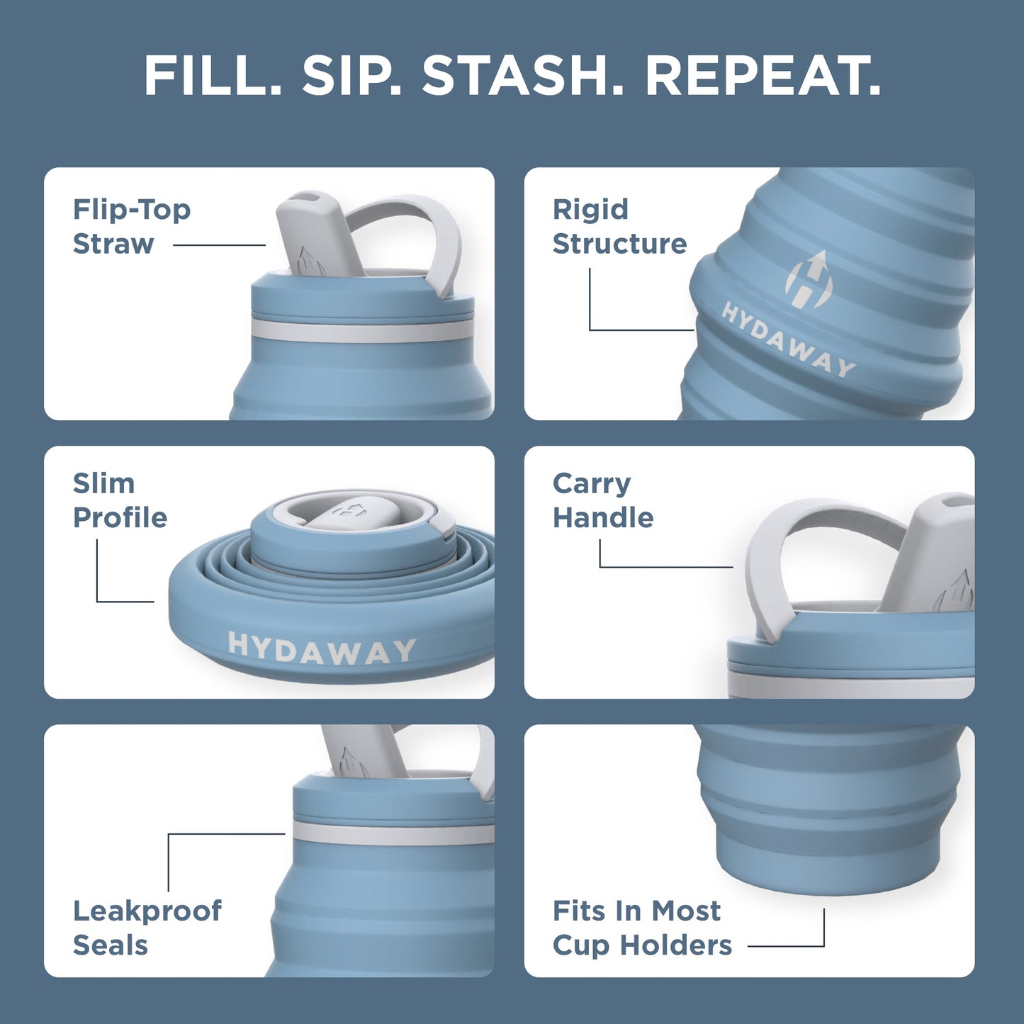 Collapsible Water Bottle | 25oz - Concordia Style Boutique