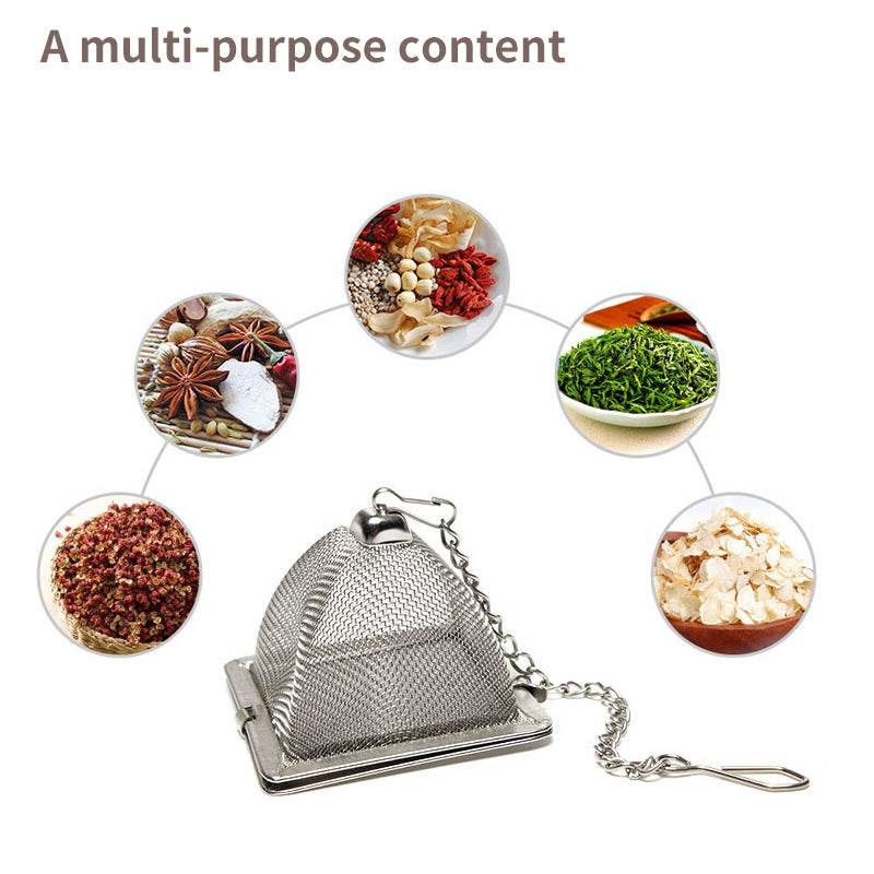 Tea Strainer / Filter - Pyramid Mesh with Stainless Steel Chain - Concordia Style Boutique