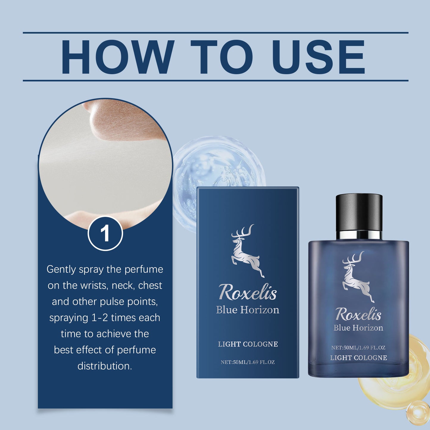 Roxelis Blue Cologne Fragrance - Natural Fresh Fragrance - Premium Cologne from Concordia Style Boutique - Just $12.16! Shop now at Concordia Style Boutique