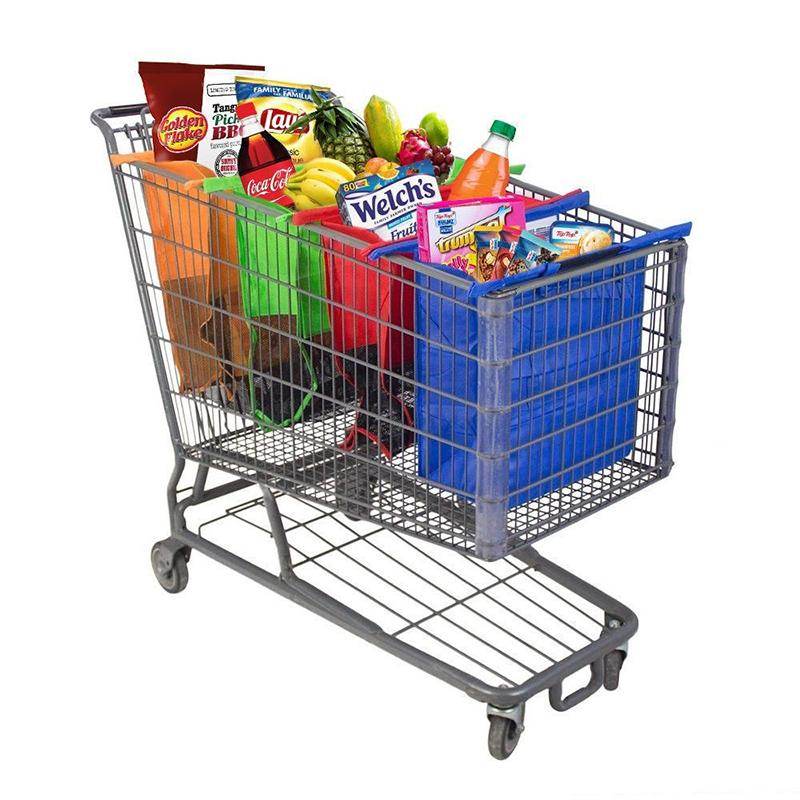 Eco-friendly Foldable Reusable Tote / Supermarket Bags - 4pcs/set - Concordia Style Boutique