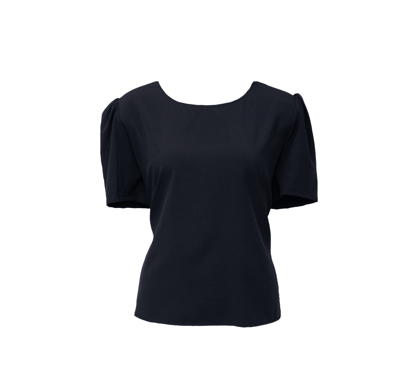 Elegance Round Neck Blouse in Black