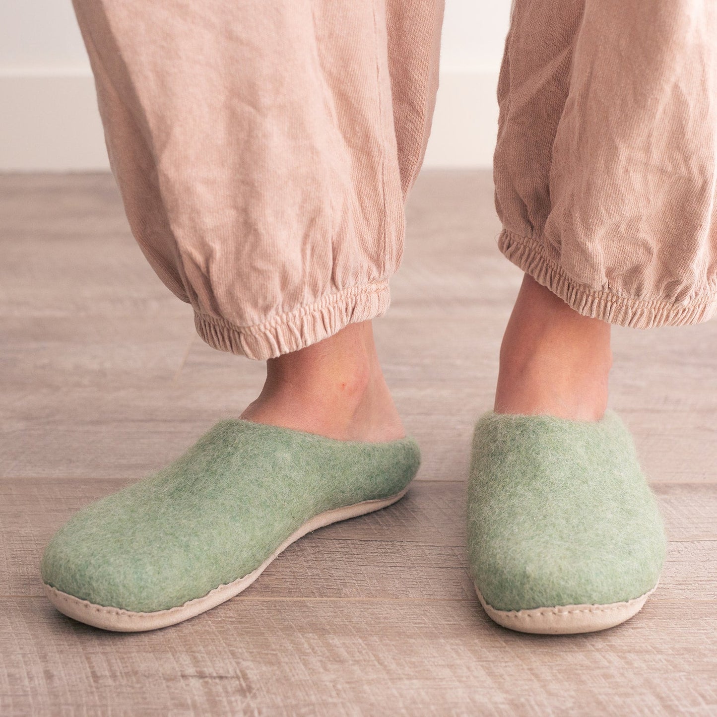Eucalyptus Green | Luxury Organic Merino Wool Slippers - Concordia Style Boutique