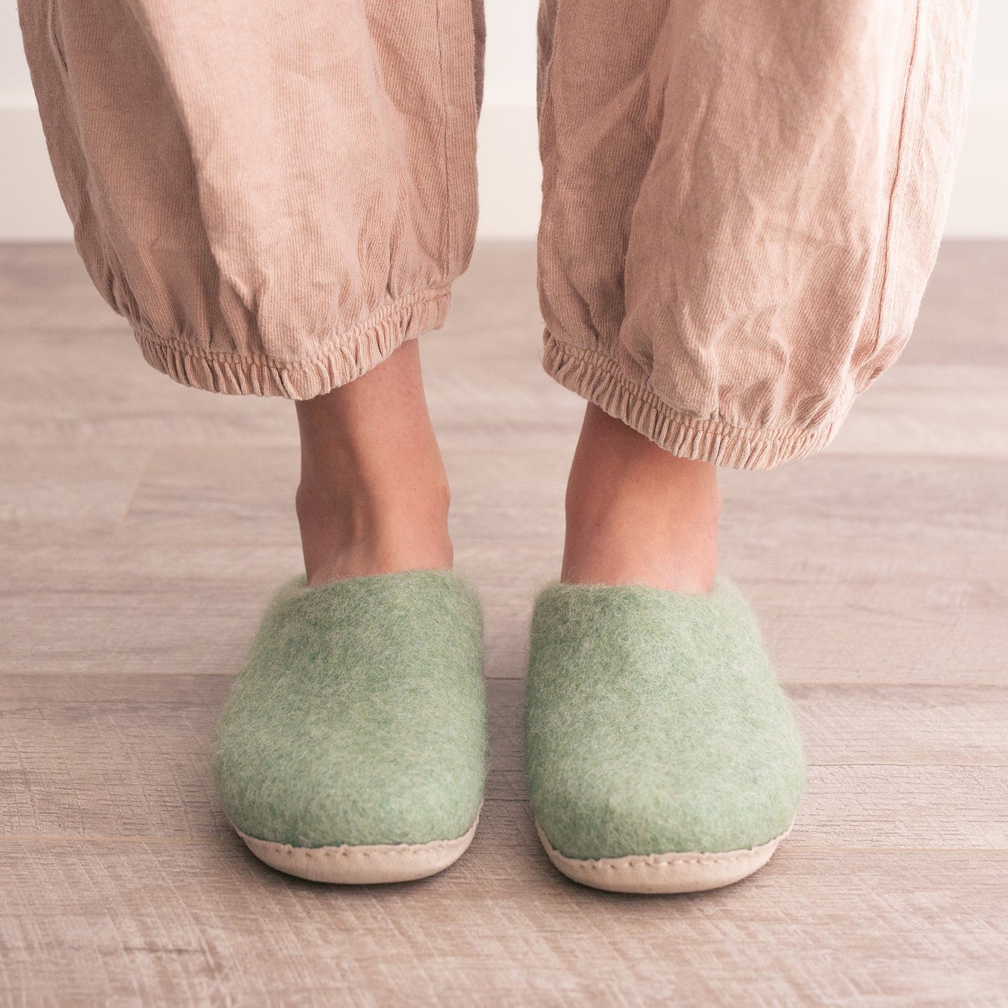 Eucalyptus Green | Luxury Organic Merino Wool Slippers - Concordia Style Boutique