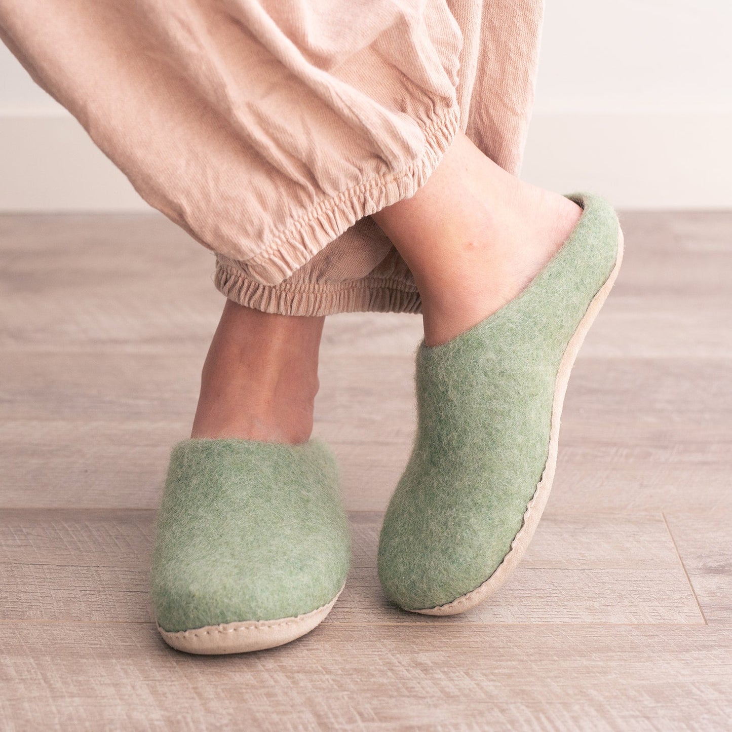 Eucalyptus Green | Luxury Organic Merino Wool Slippers - Concordia Style Boutique