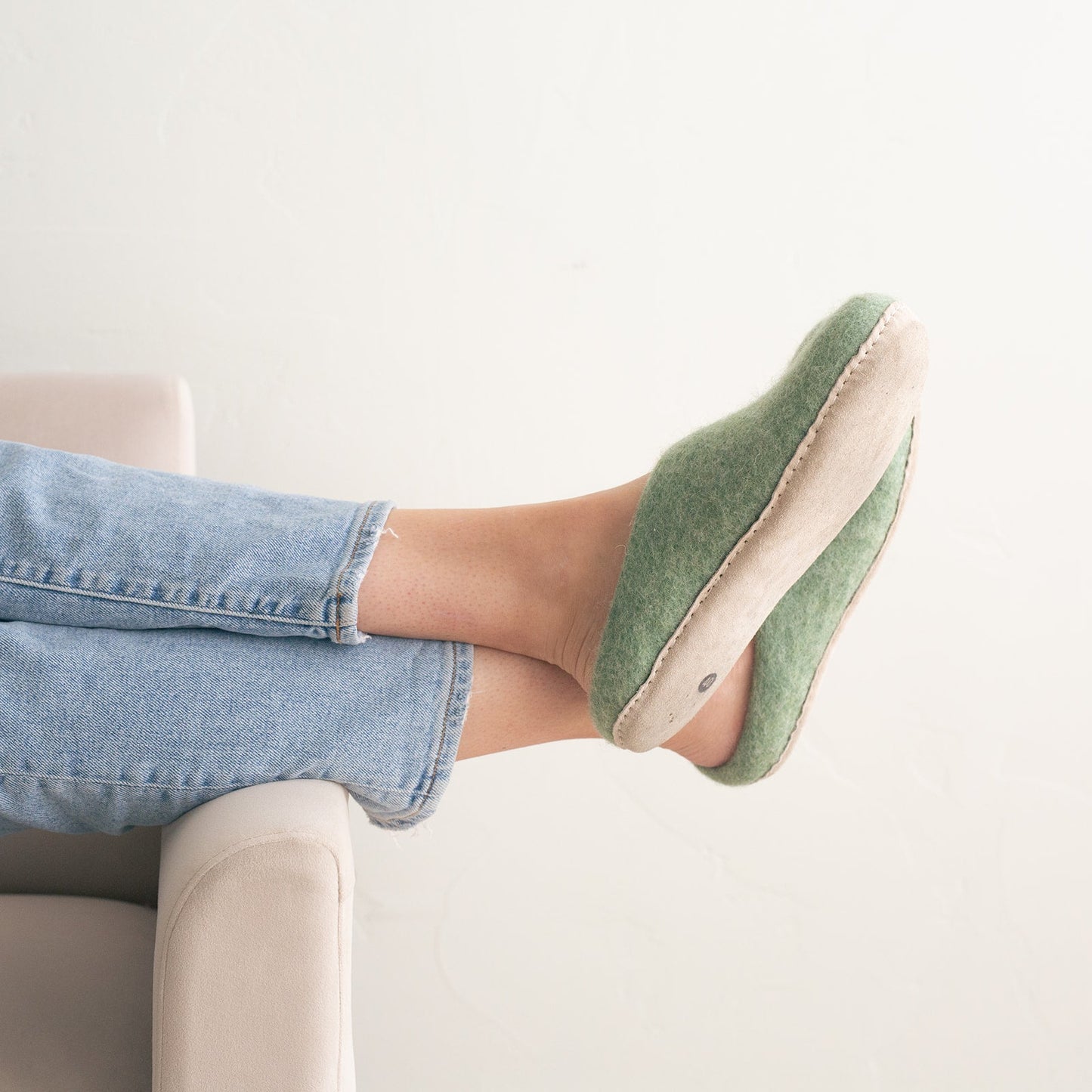 Eucalyptus Green | Luxury Organic Merino Wool Slippers - Concordia Style Boutique