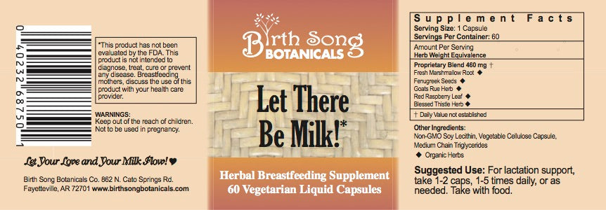Let There Be Milk! Liquid Vegetarian Capsules Herbal Breastfeeding Supplement to Support Lactation and Breastmilk Supply* 60 Ct. - Concordia Style Boutique