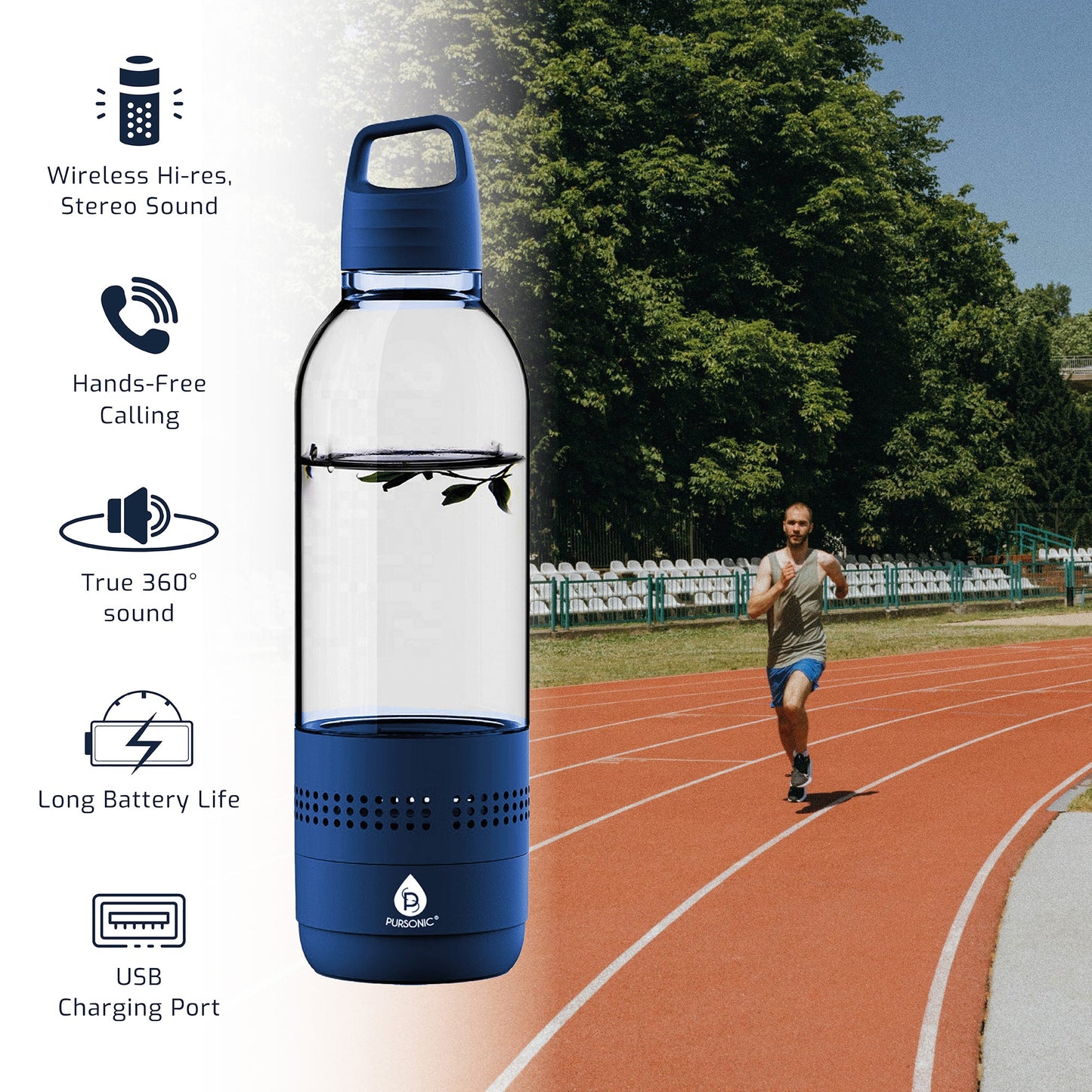 Pursonic 2-in-1 Water Bottle with Built-In Wireless Speaker - Concordia Style Boutique