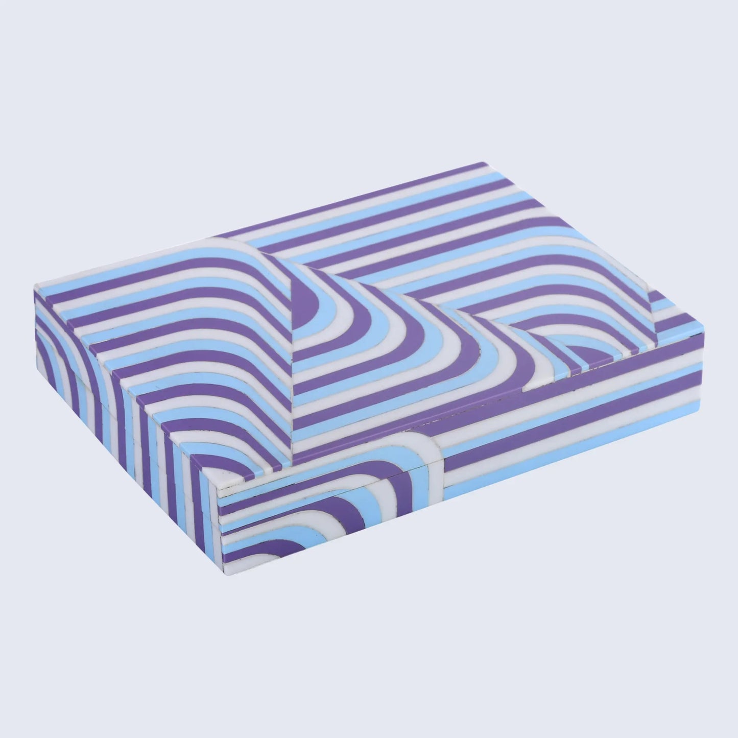 Decorative Storage Box Carnaby Hip Resin Inlay 8 x 6 x 1.5 inch - Concordia Style Boutique