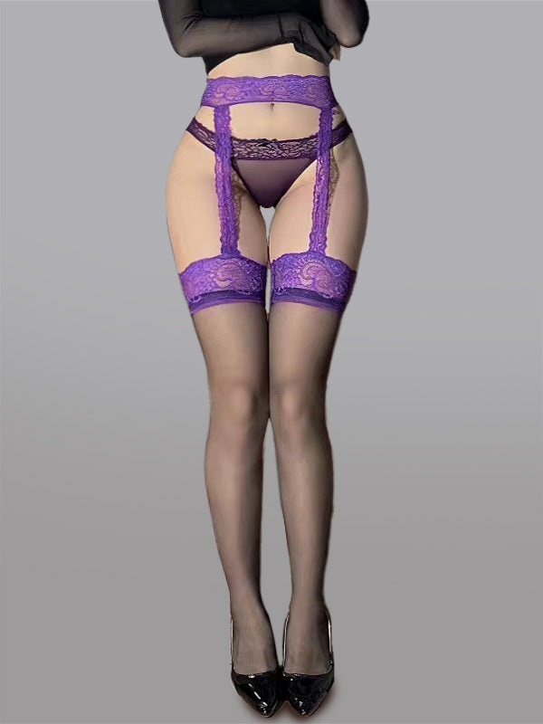 Garter Belt With Lace Stockings - Concordia Style Boutique