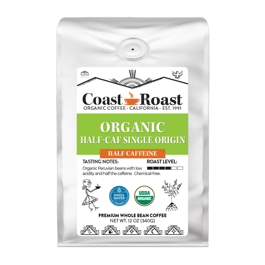 Organic Swiss Water Half-Caf Single Origin Whole Bean Coffee - Concordia Style Boutique