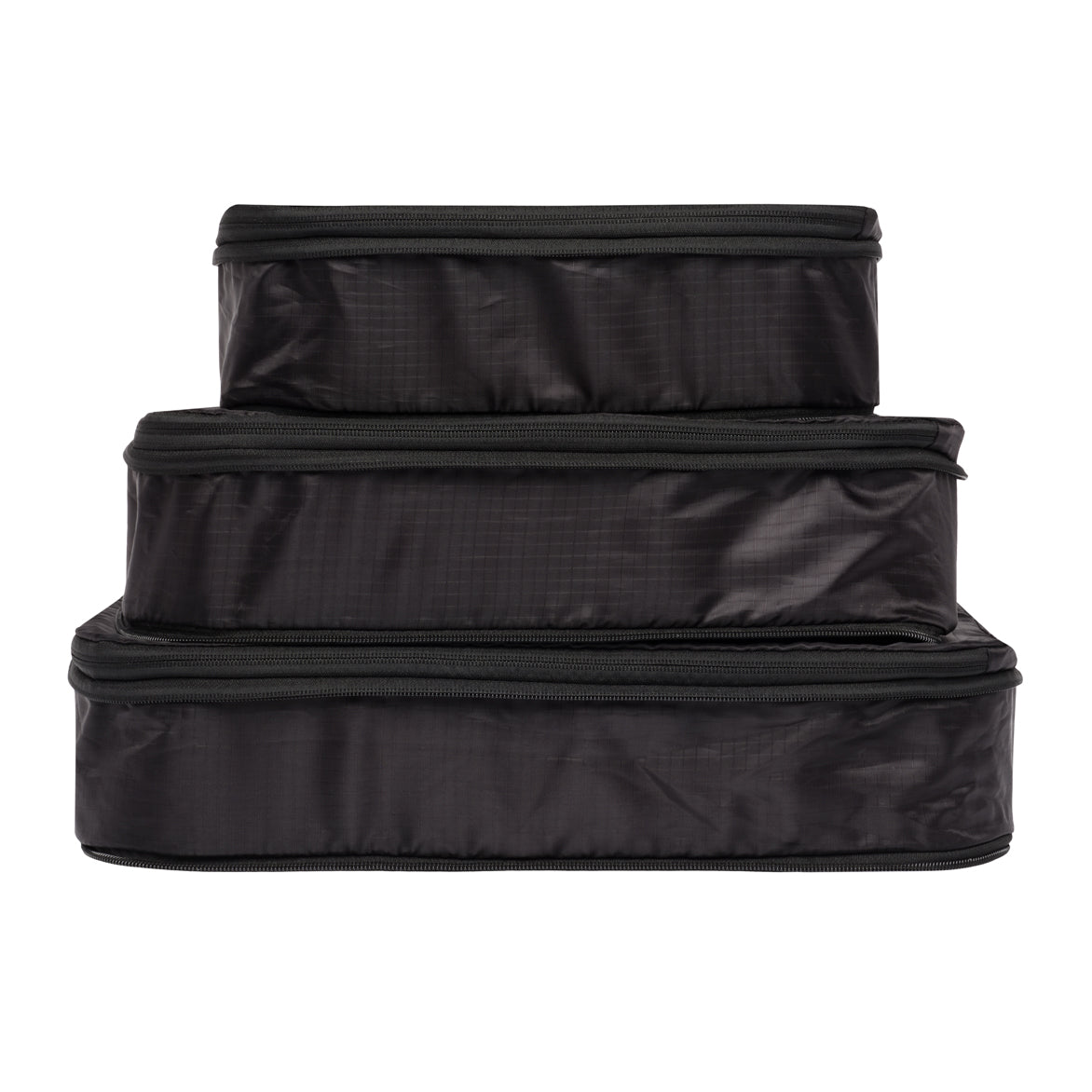 Re-cycled and Reinforced Nylon Compression Packing Cubes, 3-pack Black - Concordia Style Boutique
