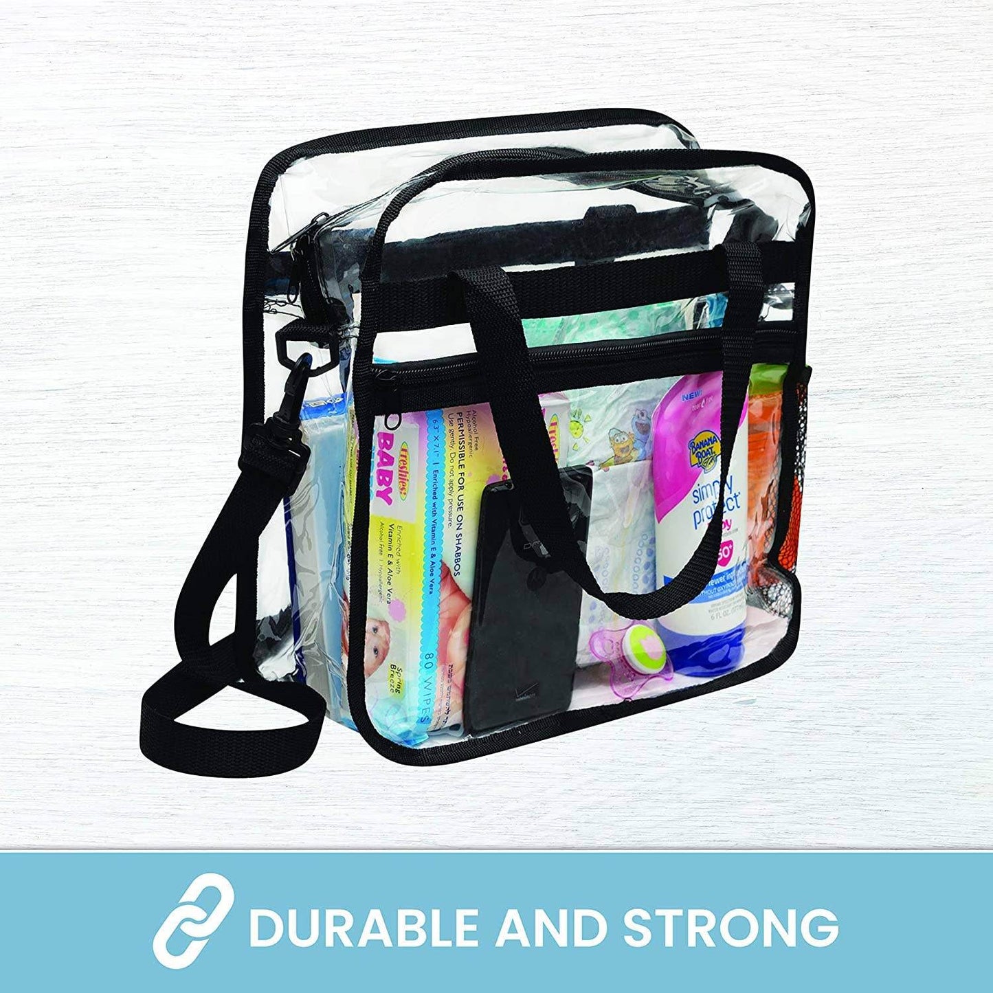 Bagsko Clear Bag, Stadium Approved With Zipper Closure And Front Pocket - Concordia Style Boutique