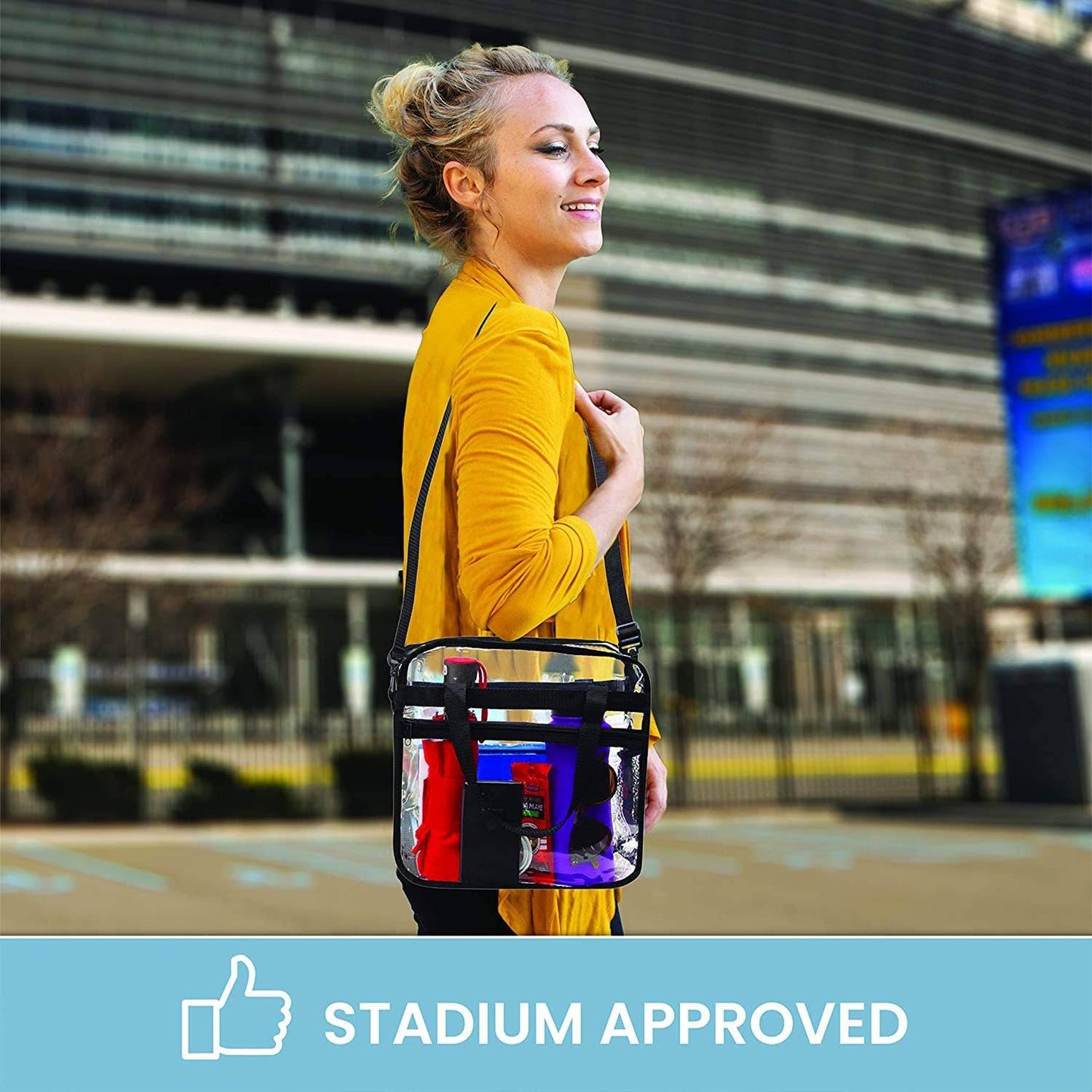 Bagsko Clear Bag, Stadium Approved With Zipper Closure And Front Pocket - Concordia Style Boutique