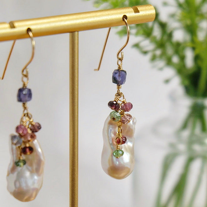 Stunning Baroque Pearl Earrings: One Of A Kind