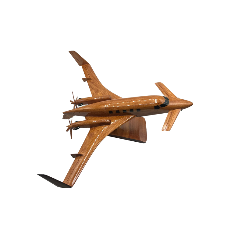 Beechcraft Starship 2000 Mahogany Wood Desktop Airplane Model