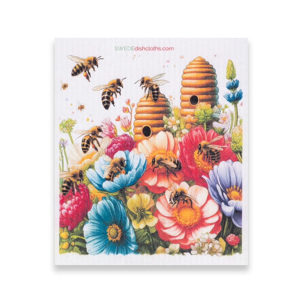 Eco-Friendly Swedish Dishcloths - Mixed Bees 2024 Set of 3 (Paper Towel Replacements, One of Each Design) - Concordia Style Boutique