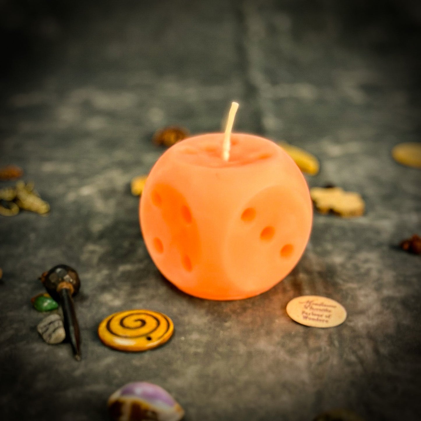 Beeswax Lucky Dice Spell Candle
