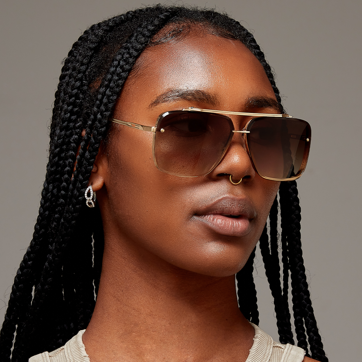 Bella Coffee - Tangle Free Aviator Sunglasses - Concordia Style Boutique