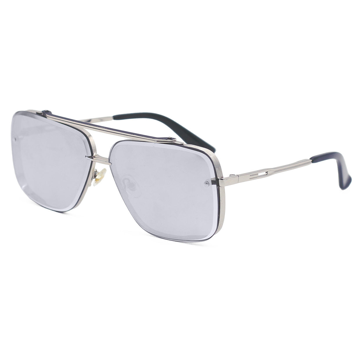 Bella - Chrome Silver Oversized Squared Aviators - Concordia Style Boutique