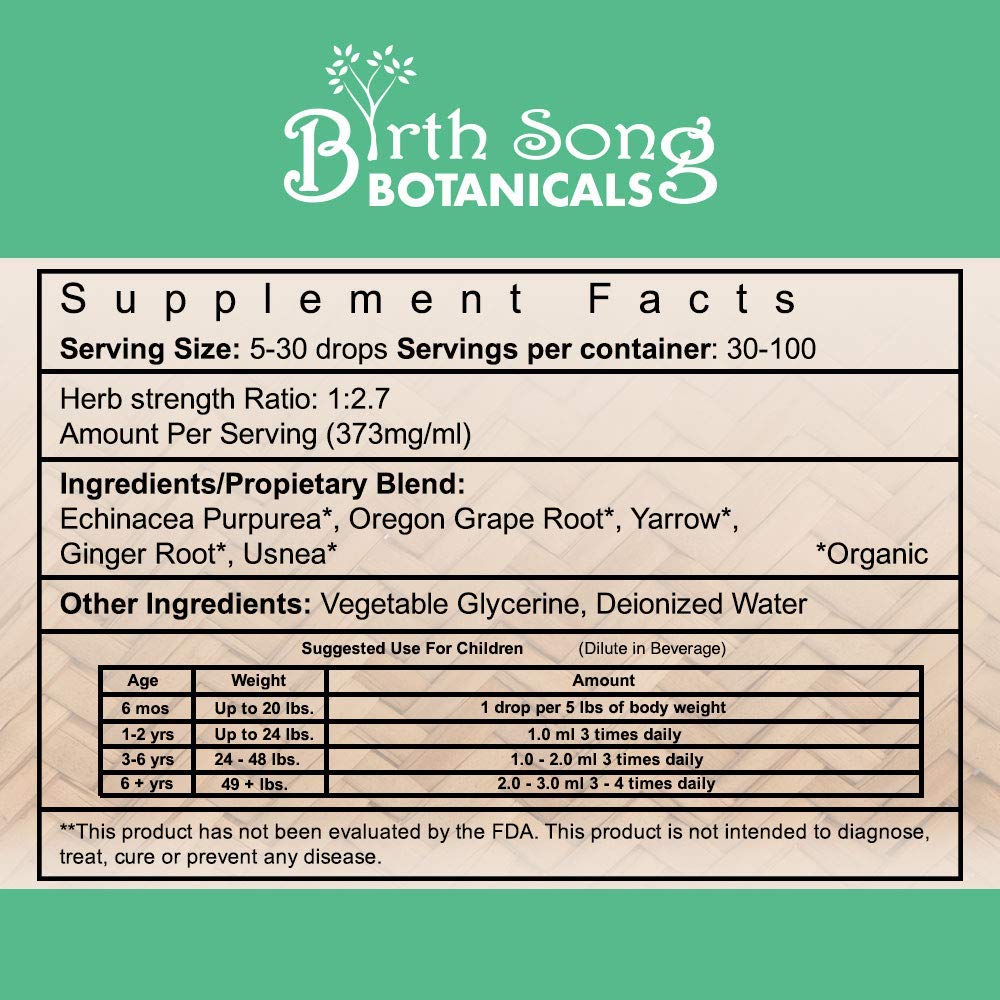 Children's Immune Booster Tincture* with Organic Echinacea 1 oz. - Concordia Style Boutique