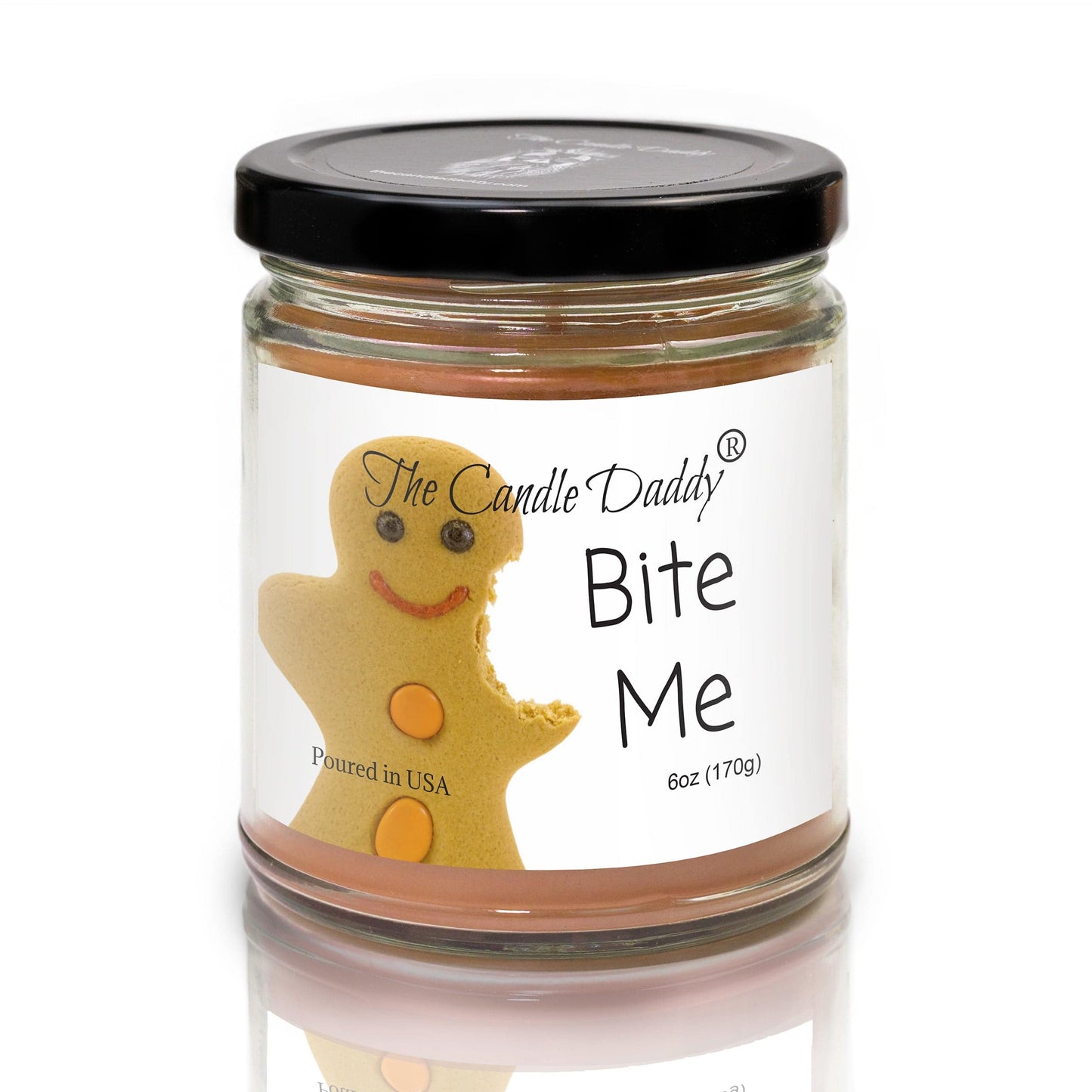 Bite Me - Christmas Gingerbread Cookie Scented - Funny 6 Oz Jar Candle - 40 Hour Burn Time
