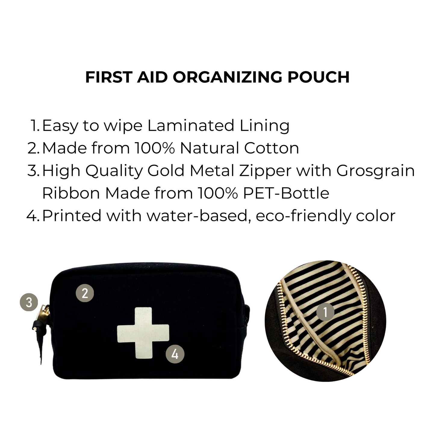 First Aid Organizing Pouch, Black - Concordia Style Boutique