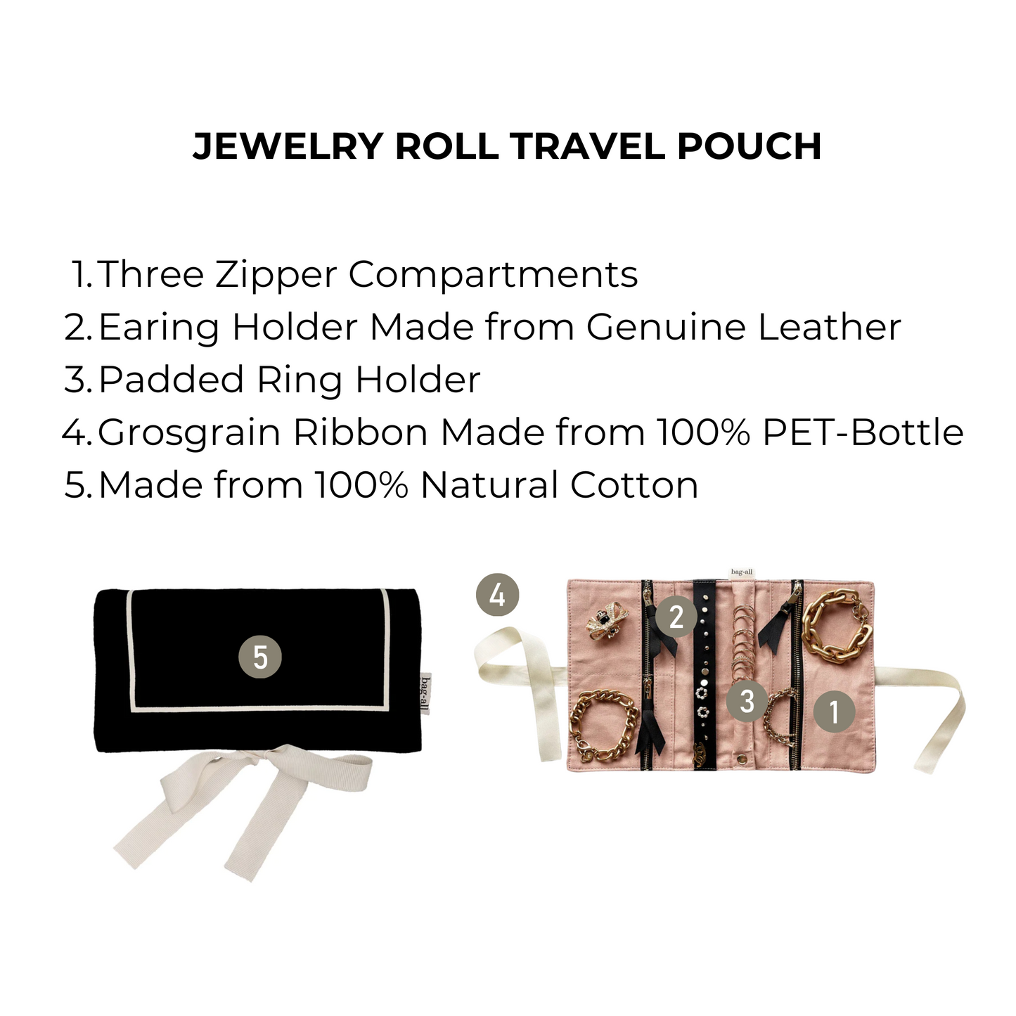 Couture Jewelry Roll, Medium, Black - Concordia Style Boutique