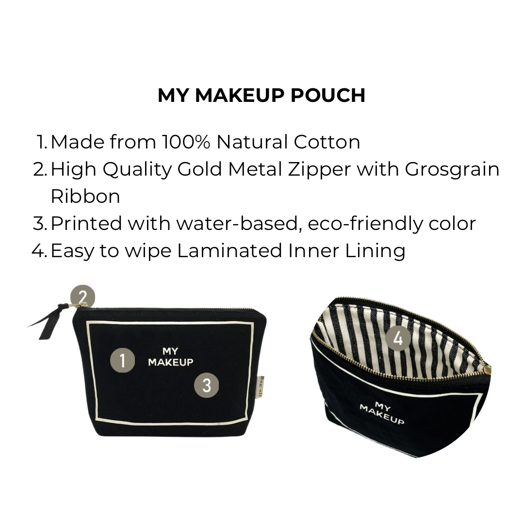 My Makeup Pouch, Coated Lining, Black - Concordia Style Boutique