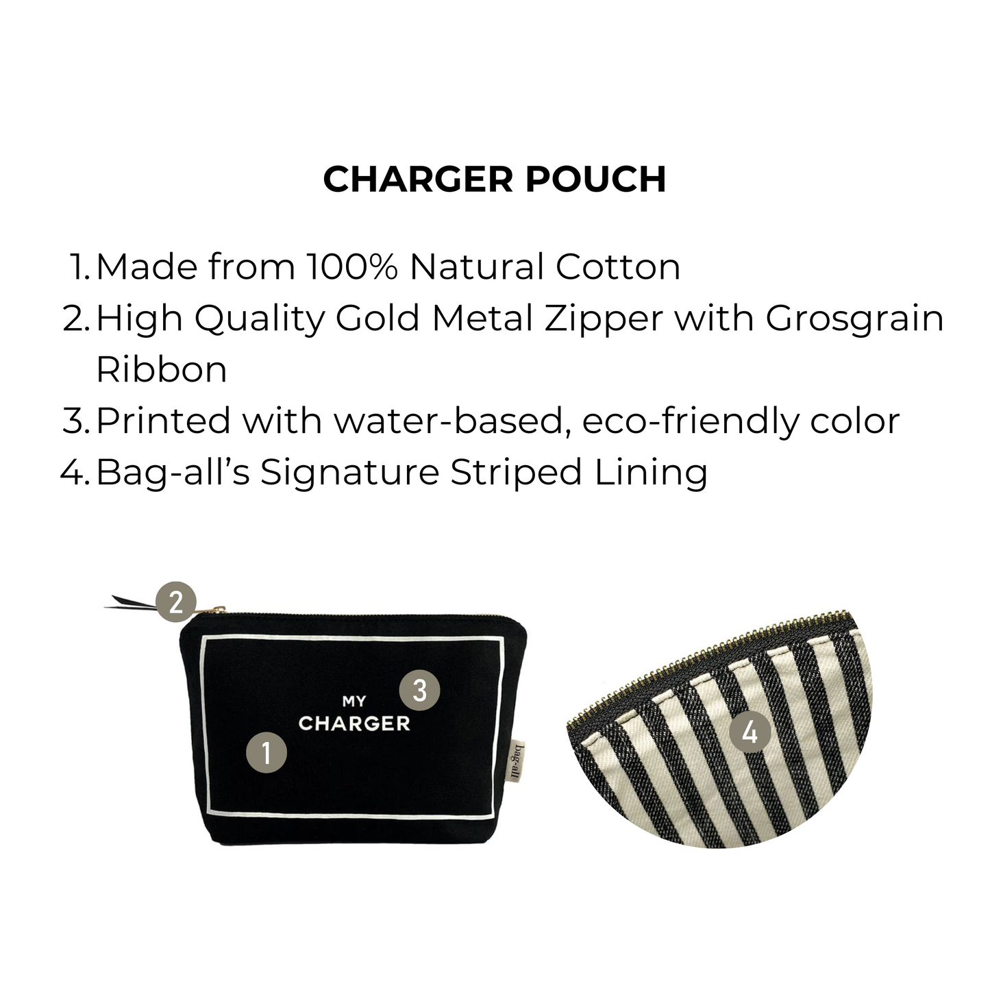 Charger Pouch, Black - Concordia Style Boutique