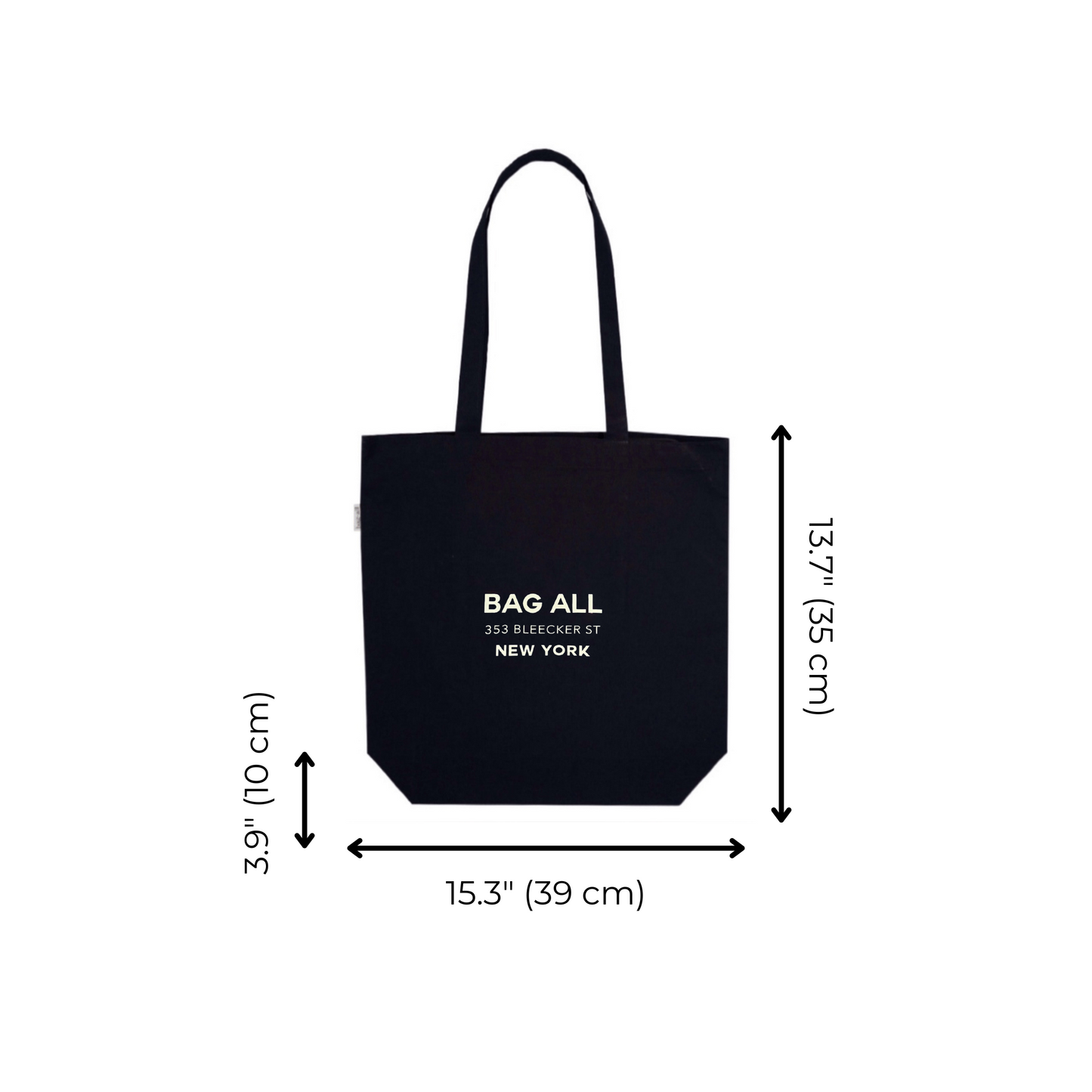 New York City Tote with Zipper and Inside Pocket, Black - Concordia Style Boutique