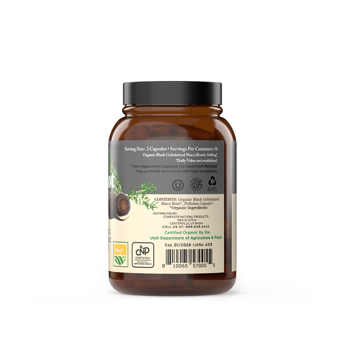 Organic Black Maca Root Capsules