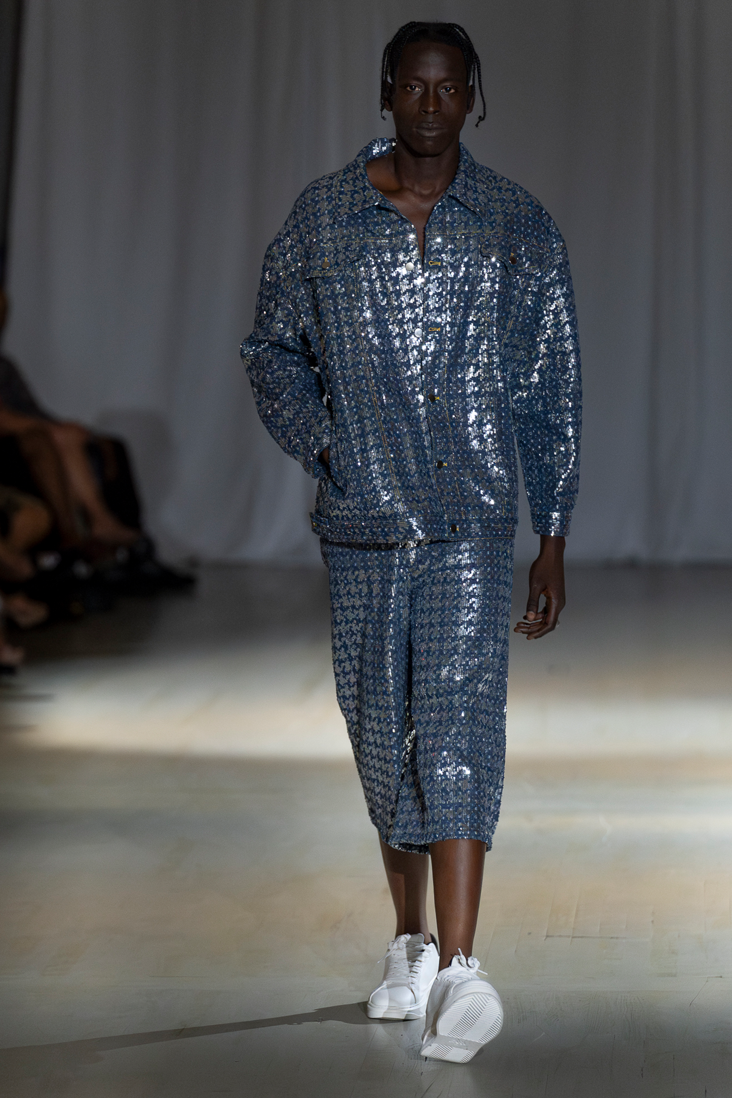 Bleu Sparked Denim Shorts