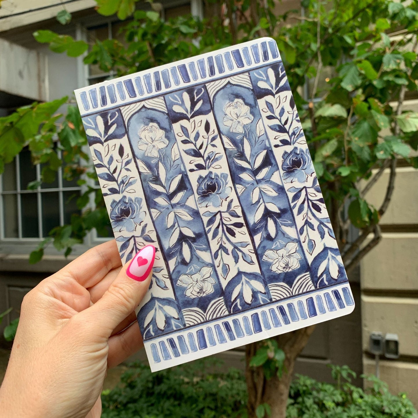 Blue and White Florals Journal | Double-Sided Notebook | 160 Lined Pages - Concordia Style Boutique