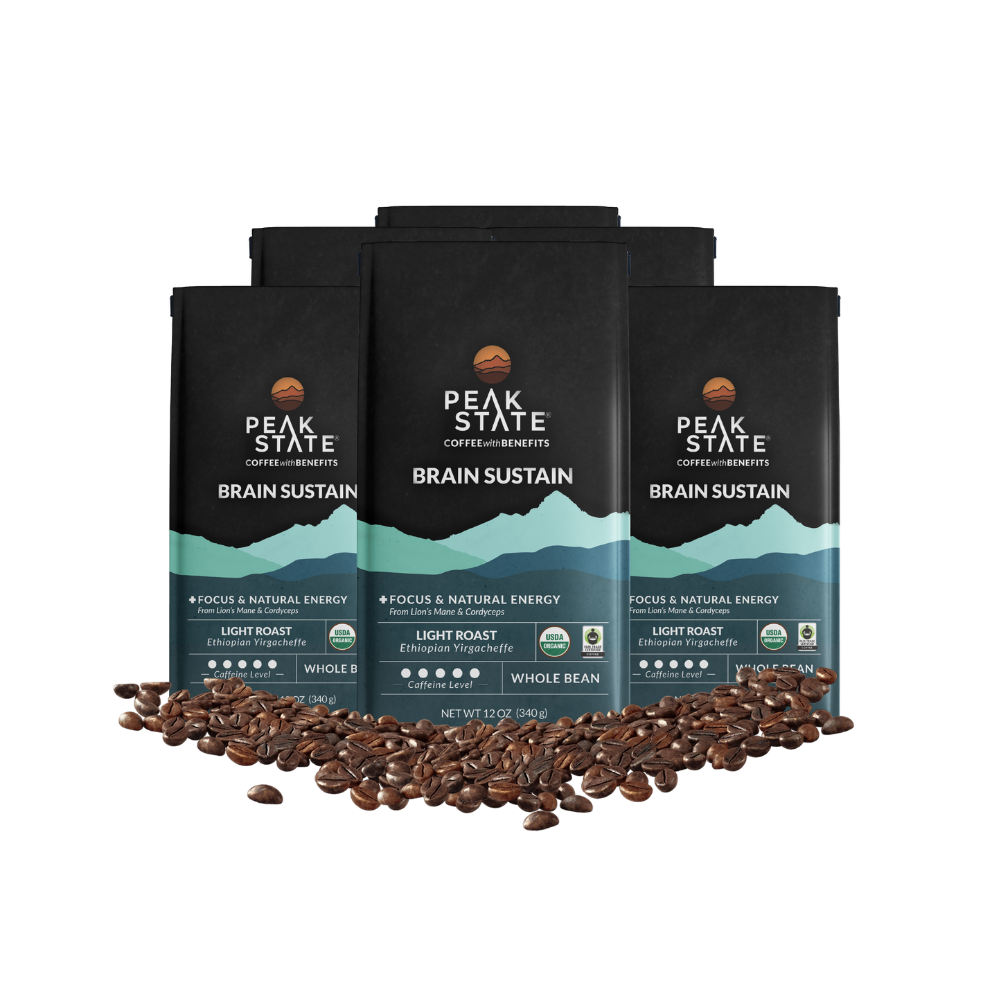 Wholesale Only - Case of 6 - BRAIN SUSTAIN Light Roast