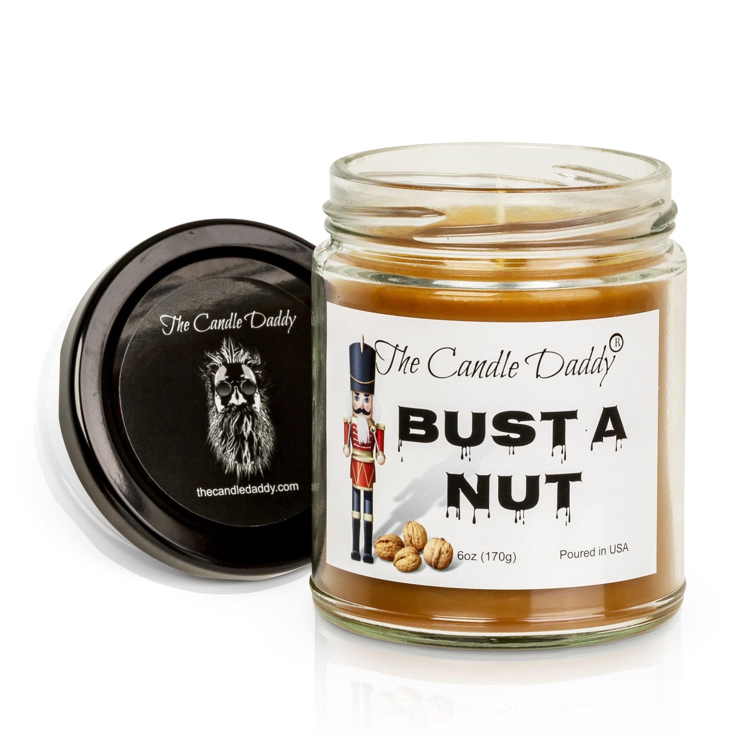 Bust A Nut Holiday Candle - Funny Banana Nut Bread Scented Candle - Funny Holiday Candle for Christmas, New Years - Long Burn Time, Holiday Fragrance, Hand Poured in USA - 6oz