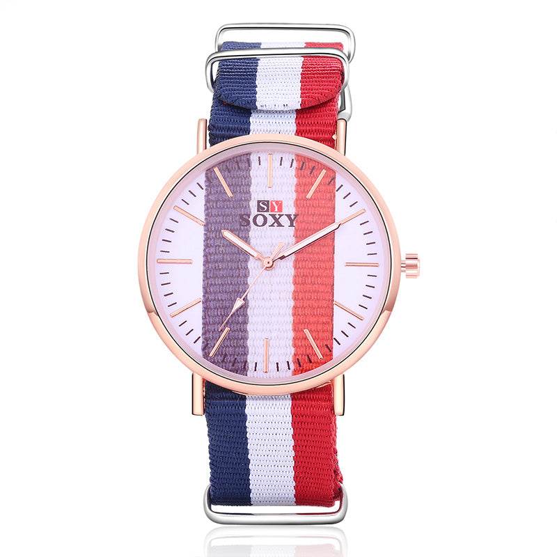 Striped Unisex Watch - Nylon Strap - Concordia Style Boutique
