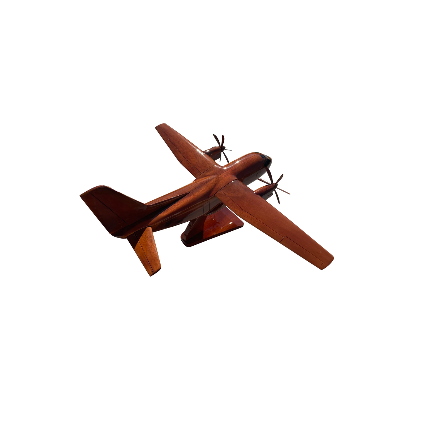 C27J Spartan Mahogany Wood Desktop Airplane Model